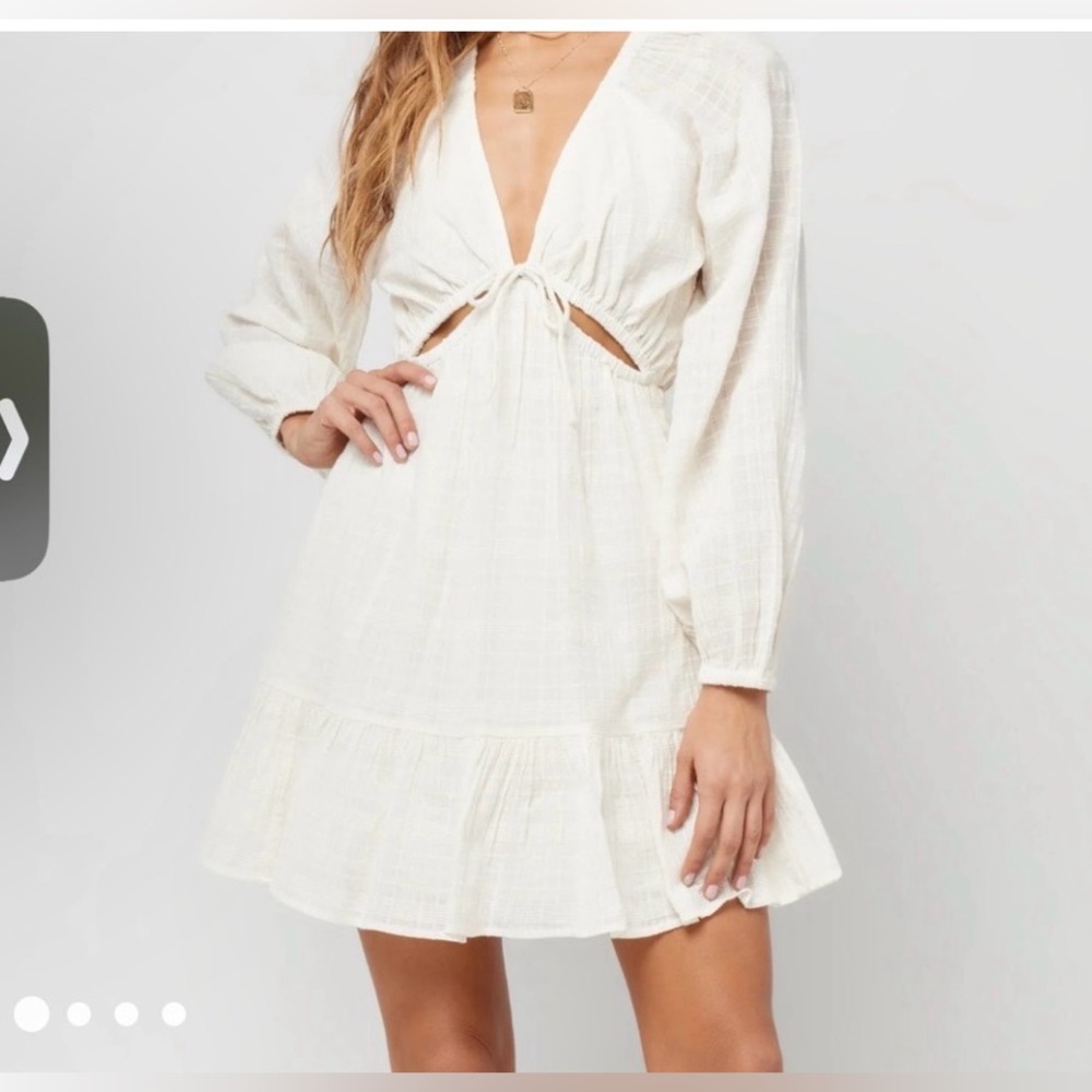 L*Space Revolve Cream Feelin' Fine Long Sleeve Dress size large
